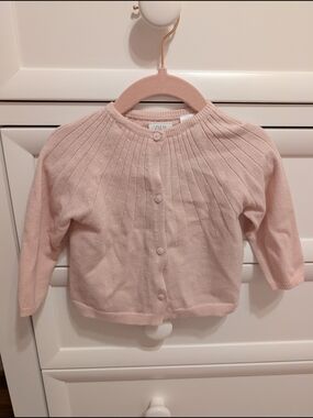Zara Baby Girls' Pink Knit Cardigan 3 To 6 Months